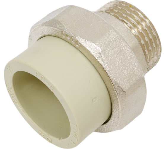 Муфта комбинированная разъемная TEBO PPR, O-ring, 32x1 НР, серый 016022108