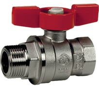 Шаровой кран Giacomini R854 латунь, хром, Ду 32, Ру28, ВР/НР, полнопроходной, бабочка R854X026 007-5504