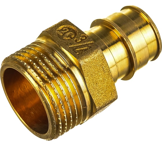 Муфта для PE-X латунь Giacomini GX107 Дн 20х3/4, НР GX107Y044 040-0347