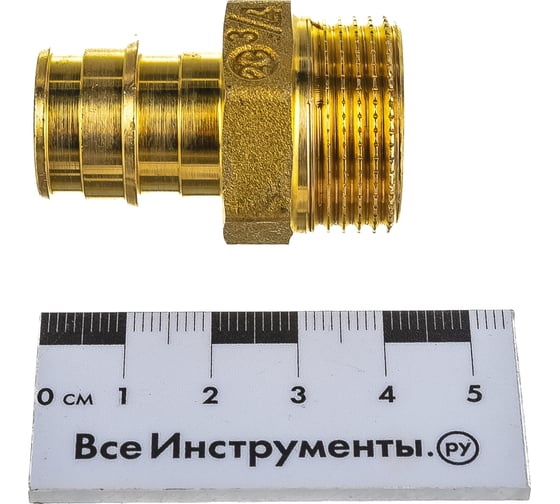 Муфта для PE-X латунь Giacomini GX107 Дн 20х3/4, НР GX107Y044 040-0347