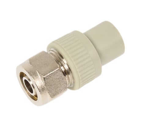 Комбинированный переходник TEBO PPR 20мм - PЕ-Х 16x2.0мм обжим серый 031021302