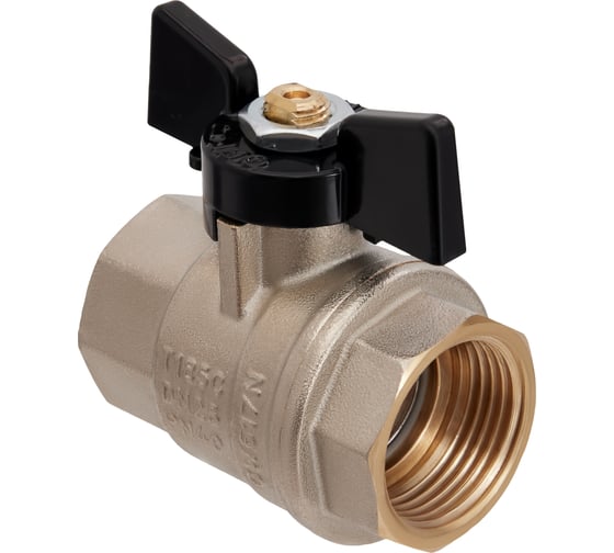 Кран шаровой латунный Hoobs ВР/ВР 1/2'' бабочка чёрная, 24шт/уп. 15132H