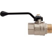 Кран шаровой латунный Hoobs НР/ВР 3/4'' рычаг алюм. чёрный, 14 шт/уп. 15113H