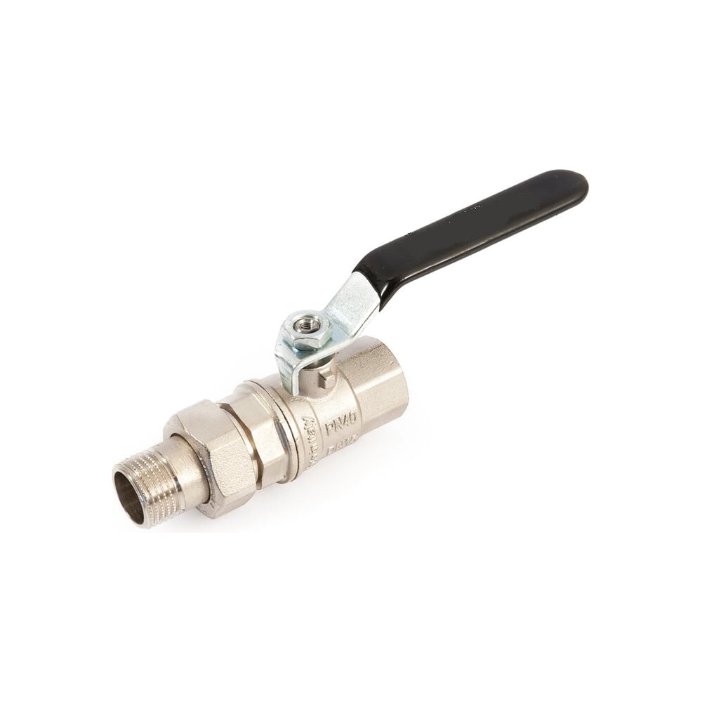 Кран шаровой латунный с американкой Hoobs НР/ВР 1/2'' рычаг алюм ...