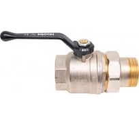 Кран шаровой латунный с американкой Hoobs НР/ВР 2'' рычаг алюм. чёрный, 1 шт/уп. 15127H