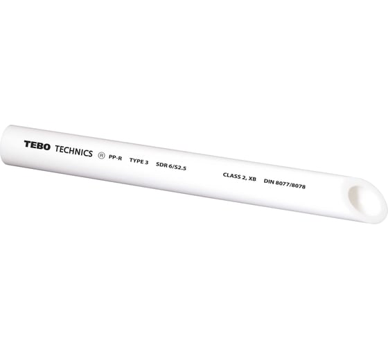 Труба TEBO PPR 20х3,4 мм SDR6 армированная в центре, 2 м 030010702-02