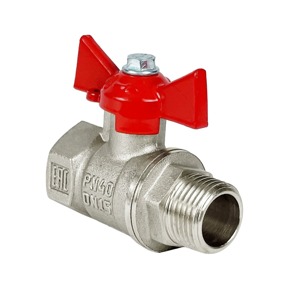 Кран шаровой для воды Valfex N/P59 1/2" ВР/НР руч.-бабочка,латунный ...