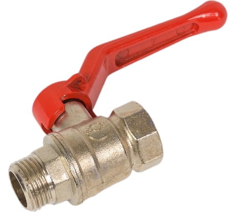 Кран шаровой для воды Valfex N/P59 1/2" ВР/НР ручка-рычаг, латунный никелированный 11Б27фт1М(80/20) VF.215.NR1.012.N/P59.Bir