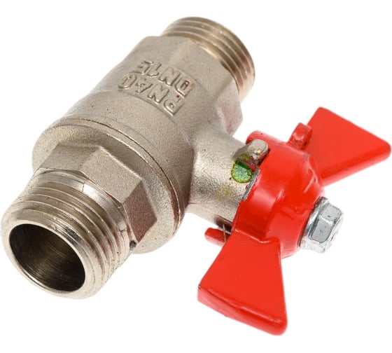 Кран шаровой для воды Valfex N/P59 1/2" НР/НР руч. бабочка, латунный никелированный 11Б27фт1М(96/24) VF.219.NB1.012.N/P59.Bir