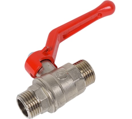 Шаровой кран для воды Valfex N/P59 1/2" НР/НР ручка-рычаг, латунный никелерованный 11Б27фт1М(96/24) VF.220.NR1.012.N/P59.Bir