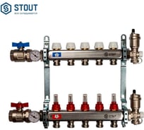 Коллектор STOUT нержавеющая сталь, в сборе, с расходомерами SMS 0907 000005 RG008P0RN7HR5L