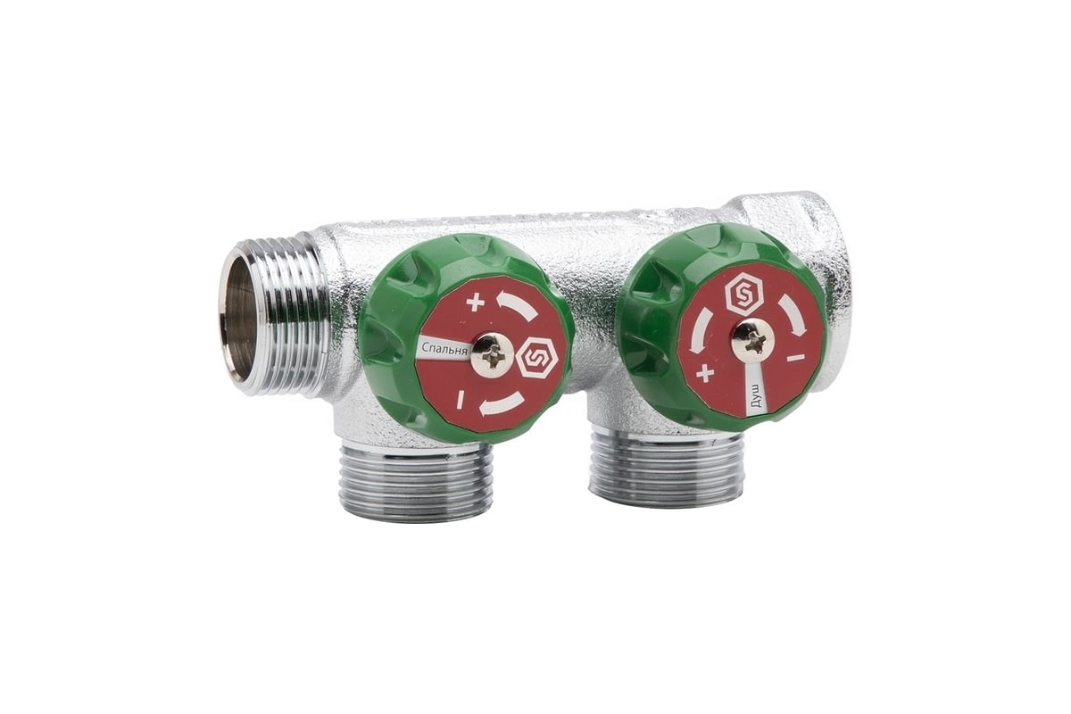 Регулирующий коллектор STOUT 3/4, 2 отвода 3/4ЕК SMB-6850-343402 ...