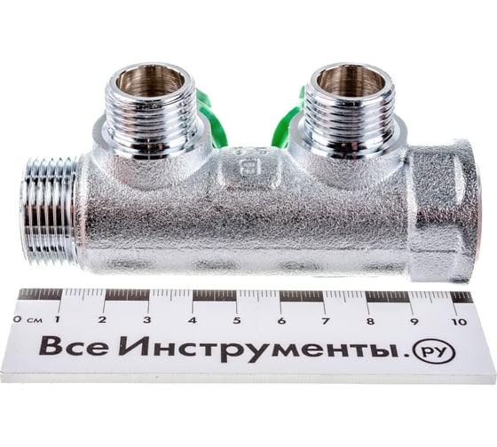 Регулирующий коллектор STOUT 3/4, 2 отвода 1/2, плоское уплотнение SMB-6849-341202