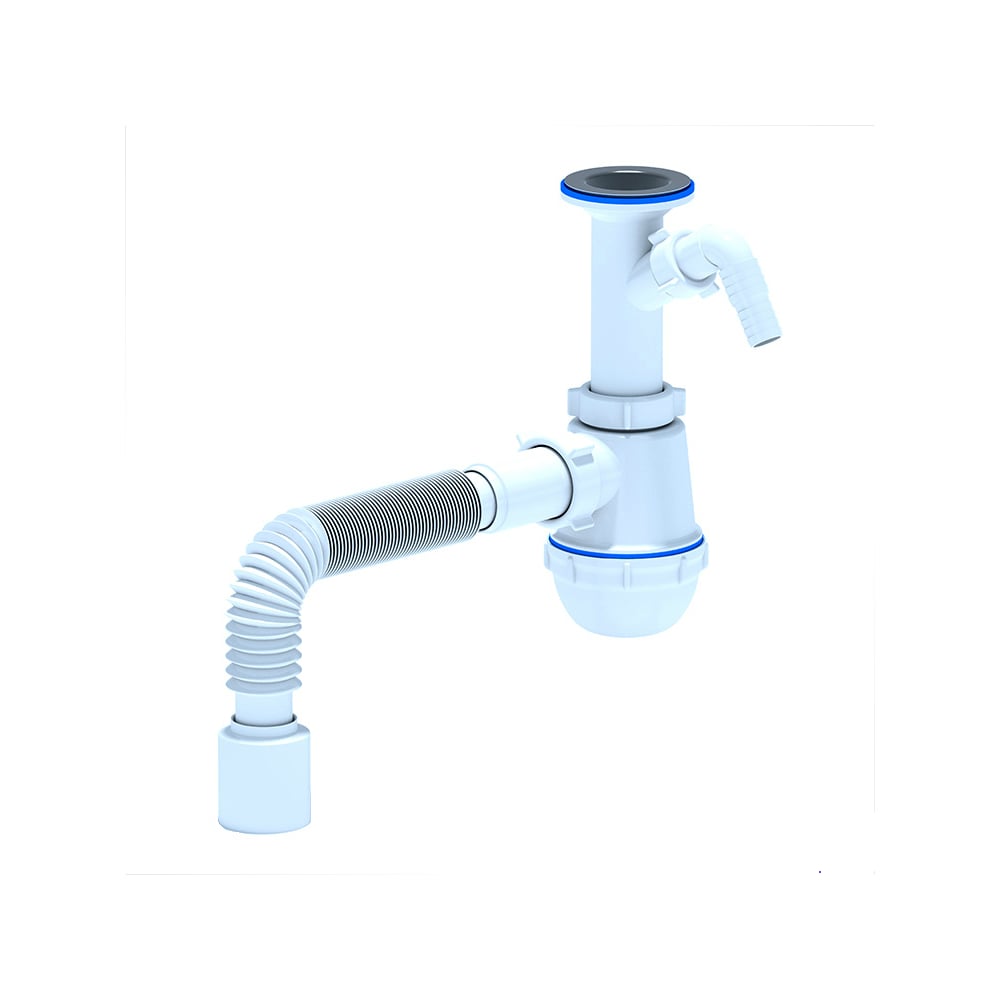 Сифон для умывальника/мойки АНИ Пласт бутылочный, литой выпуск, 1 1 ...