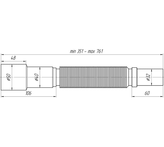 Гофра АНИ Пласт 32х40/50, 351-761 мм K306 025-0656
