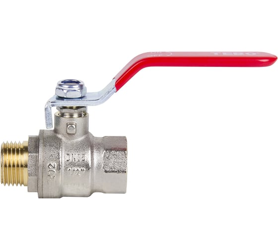 Кран шаровой TEBO полный проход ВН/НАР 1.1/4" ручка T-КШ.202.114.КР.CN
