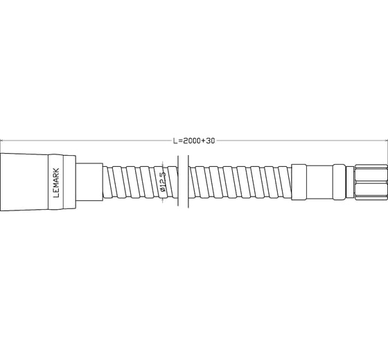 Шланг гибкий для лейки смесителя на борт ванны Lemark 2 м, 1/2-F(М12), EPDM-сталь хромированная, пакет LE8051S