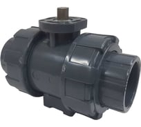 Двухходовой шаровой кран TECHNO 2040-PVC ПВХ, под привод DN40, рабоч. темп. -10~60C 655240
