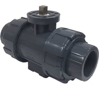 Двухходовой шаровой кран TECHNO 2025-PVC ПВХ, под привод DN25, рабоч. темп. -10~60C 655225