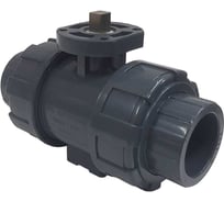 Двухходовой шаровой кран TECHNO 2032-PVC ПВХ, под привод DN32, рабоч. темп. -10~60C 655232