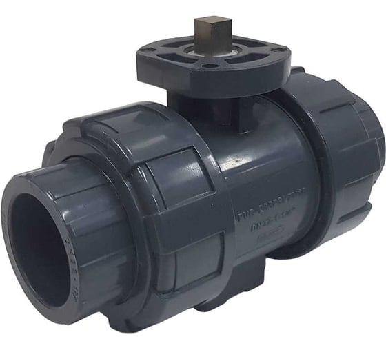 Двухходовой шаровой кран TECHNO 2032-PVC ПВХ, под привод DN32, рабоч. темп. -10~60C 655232