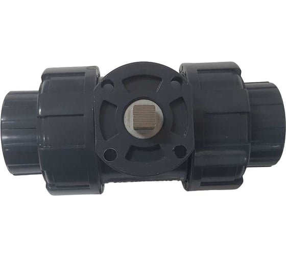 Двухходовой шаровой кран TECHNO 2032-PVC ПВХ, под привод DN32, рабоч. темп. -10~60C 655232