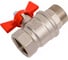 Кран шаровой Valfex N/P59 бирка для воды, 3/4" ВР/НР, ручка-бабочка, латунный, никелированный 11Б27фт1М(72/18) VF.218.NB1.034.N/P59.Bir 1