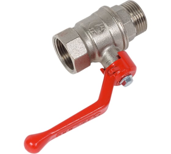 Кран шаровой Valfex N/P59 бирка для воды, 3/4" ВР/НР, ручка-рычаг, латунный, никелированный 11Б27фт1М(60/15) VF.215.NR1.034.N/P59.Bir