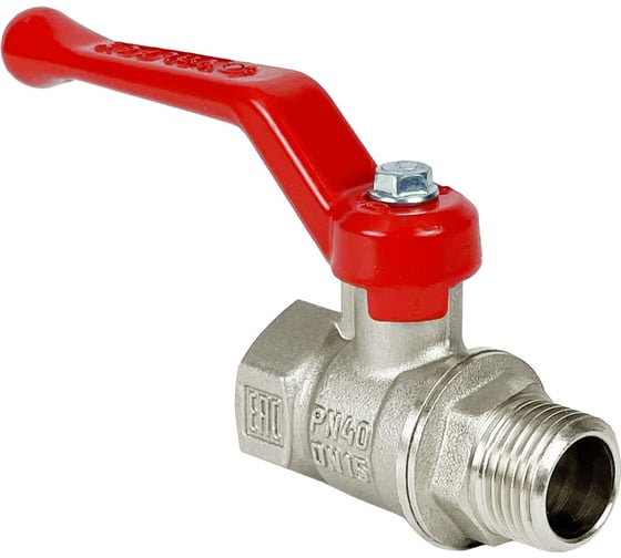 Кран шаровой Valfex N/P59 бирка для воды, 1" ВР/НР, ручка-рычаг, латунный, никелированный 11Б27фт1М (32/8) VF.215.NR1.100.N/P59.Bir