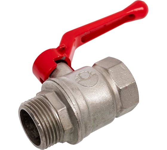 Кран шаровой Valfex N/P59 бирка для воды, 1" ВР/НР, ручка-рычаг, латунный, никелированный 11Б27фт1М (32/8) VF.215.NR1.100.N/P59.Bir
