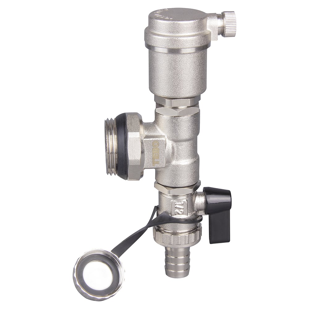 Тройник для коллектора с дренажным краном и воздухоотводчиком TEBO НАР ...