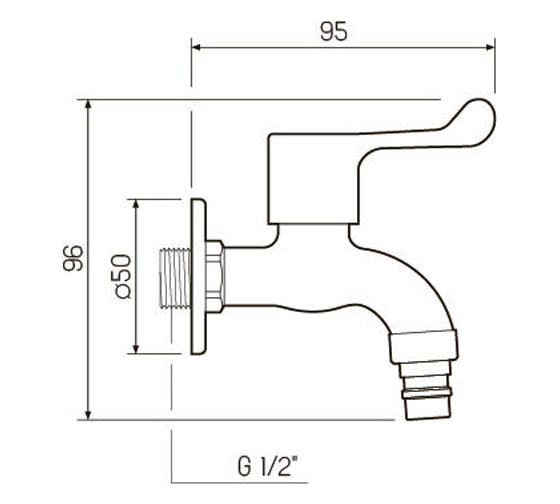 Водорозборный кран РМС SUS124KR-1/2