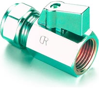 Кран Tiemme SMALL обжим, В, 15х1/2, хромированный флажок, повышенная устойчивость к коррозии 2900044