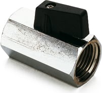 Шаровой кран Tiemme SMALL мини, ВВ, 1/2, флажок черный 2900006