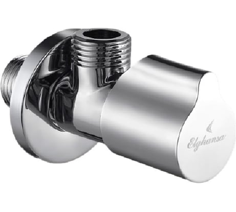 Кран угловой Elghansa 1/2, с ABS рукоятью RoundLine VK-042