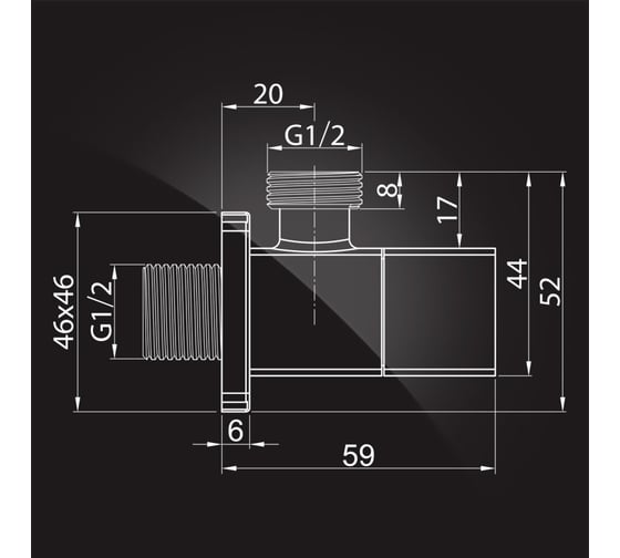 Кран угловой Elghansa 1/2 керамический SoftLine VK-084