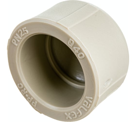 Заглушка-пробка VALFEX PP-R, серая, Дн40 10162040Г 127-0318