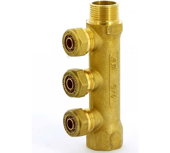 Tiemme Коллектор НВ 3/4" обжим 2x15 2,5 для PE X трубы, межосевое 36мм 1910013 1