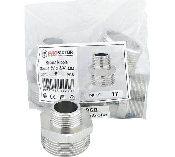 Бочонок переходной никелированный PROFACTOR 1 1/4" х 3/4" PF TF 17