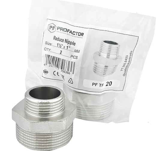 Бочонок переходной никелированный PROFACTOR 1 1/2" х 1" PF TF 20