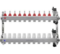 Коллекторный блок KROMWELL из нерж. cтали с расходомерами, в комплекте 1", 10x3/4", "евроконус" KW.SM6006105