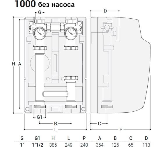 Группа быстрого монтажа SR Rubinetterie THERMOMAT 1", прямая подача, без насоса 1000-25000000