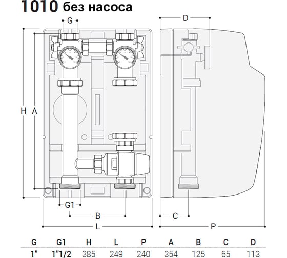 Группа быстрого монтажа SR Rubinetterie THERMOFIX 1", с термостататическим смесителем, без насоса 1010-25000000