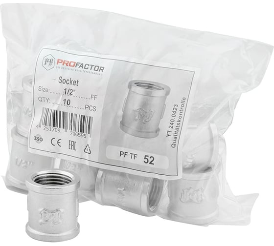 Муфта никелированная PROFACTOR 1/2" PF TF 52