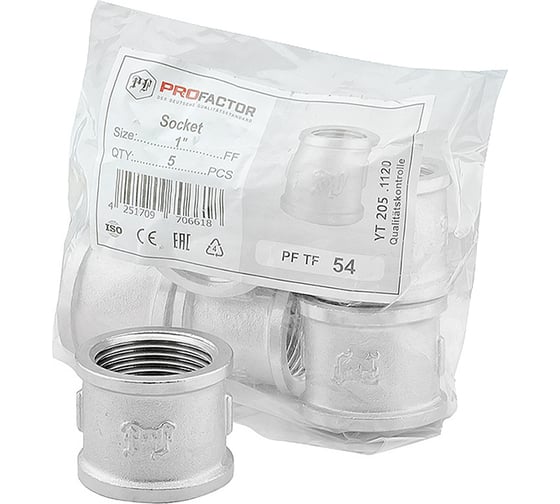 Муфта никелированная PROFACTOR 1" PF TF 54