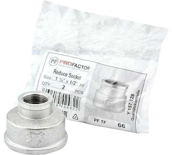 Муфта переходная никелированная PROFACTOR 1 1/4" х 1/2" PF TF 66