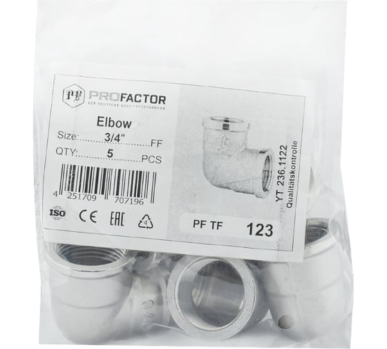 Уголок никелированный PROFACTOR в/в 3/4" PF TF 123