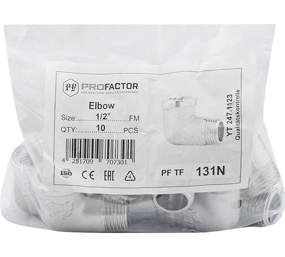 Уголок никелированный PROFACTOR в/н 1/2" PF TF 131N