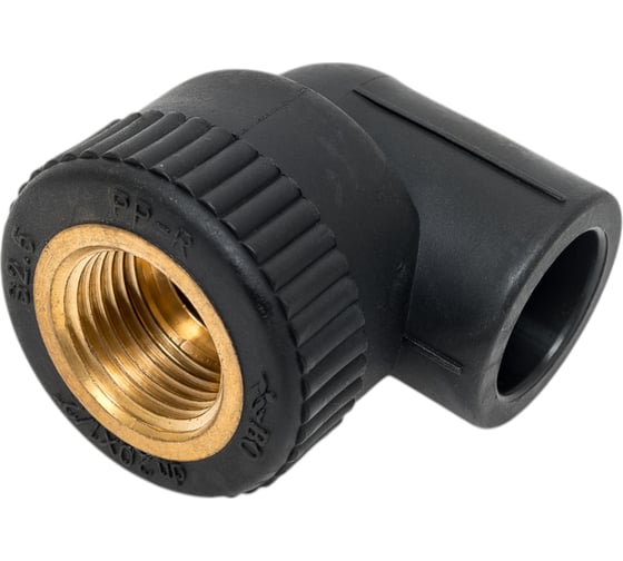 Уголок комбинированный Blue Ocean UV-pro Black с внутренней резьбой, 20x1/2", черный, с защитой от ультрафиолета PPRF/IT90E-UV(Bk)-20x1/2"