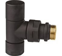 Вентиль запорный угловой FAR 1/2", гайка М24x19, черный матовый FL 0163 12P